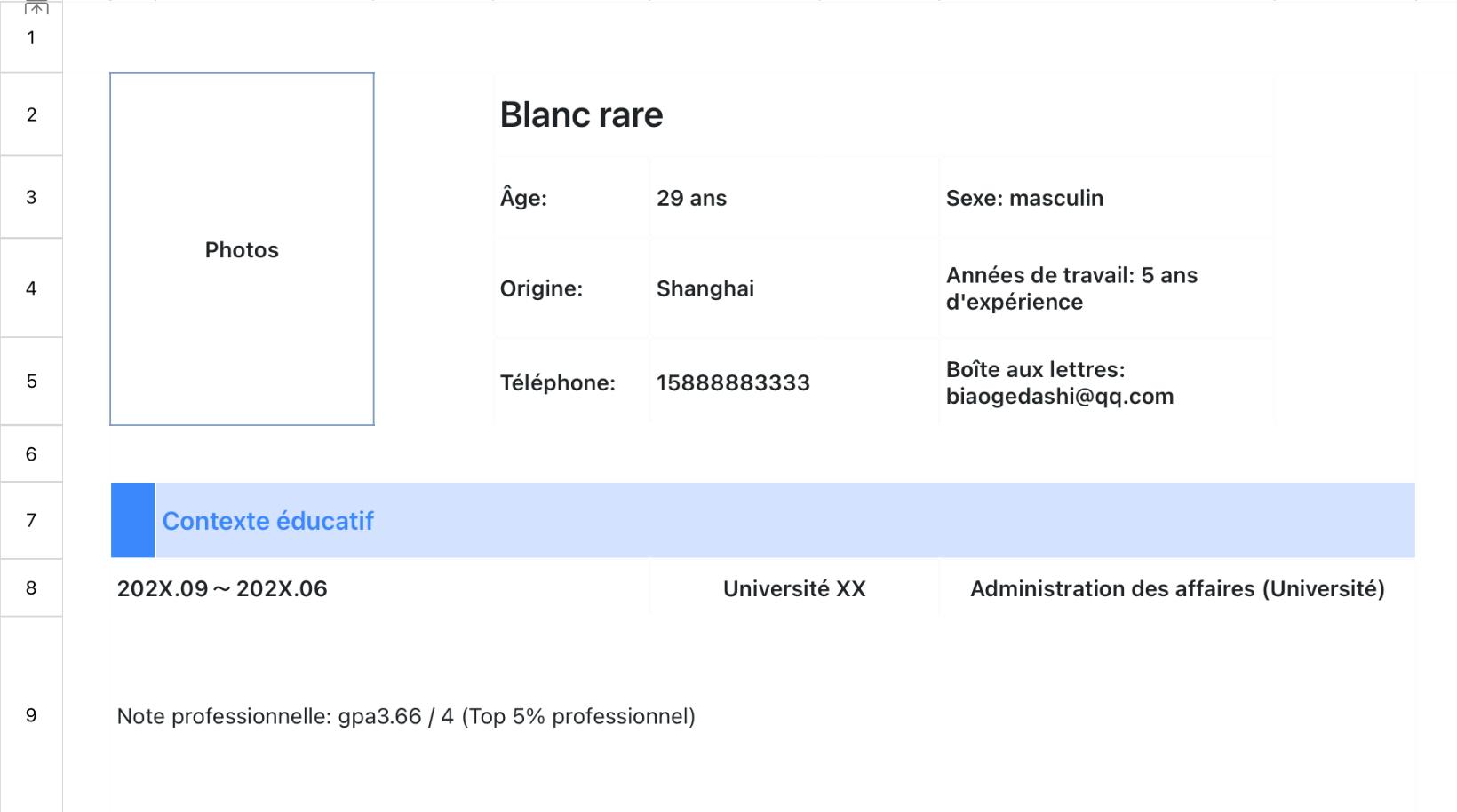 Modèle exécutif bleu